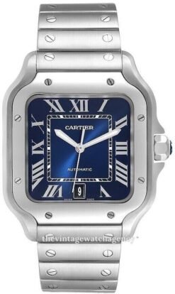 CARTIER STAINLESS STEEL BLUE DIAL "SANTOS DE CARTIER"
